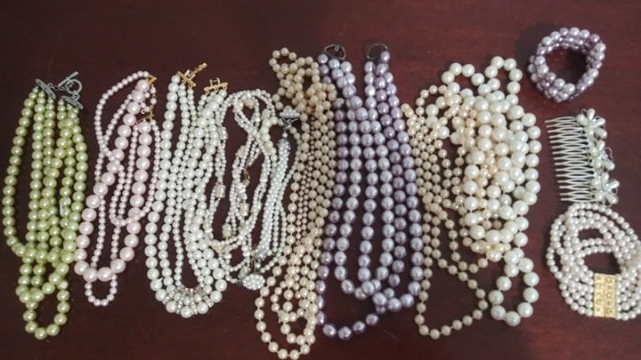 Pre-owned Unique Vintage Faux Wearable Pearl Necklace~~Lot!