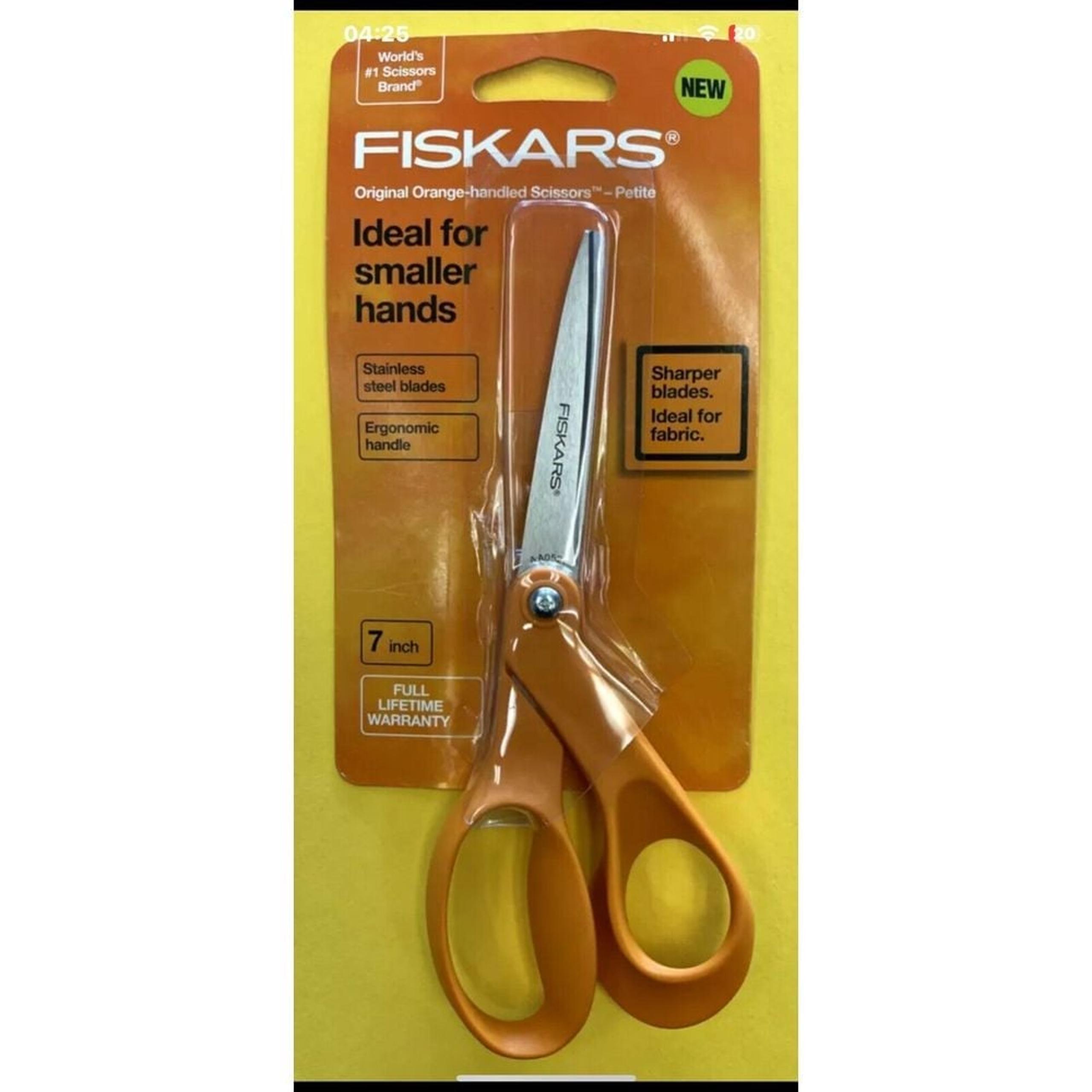 Fiskars Premier 7" Bent Scissors-Orange