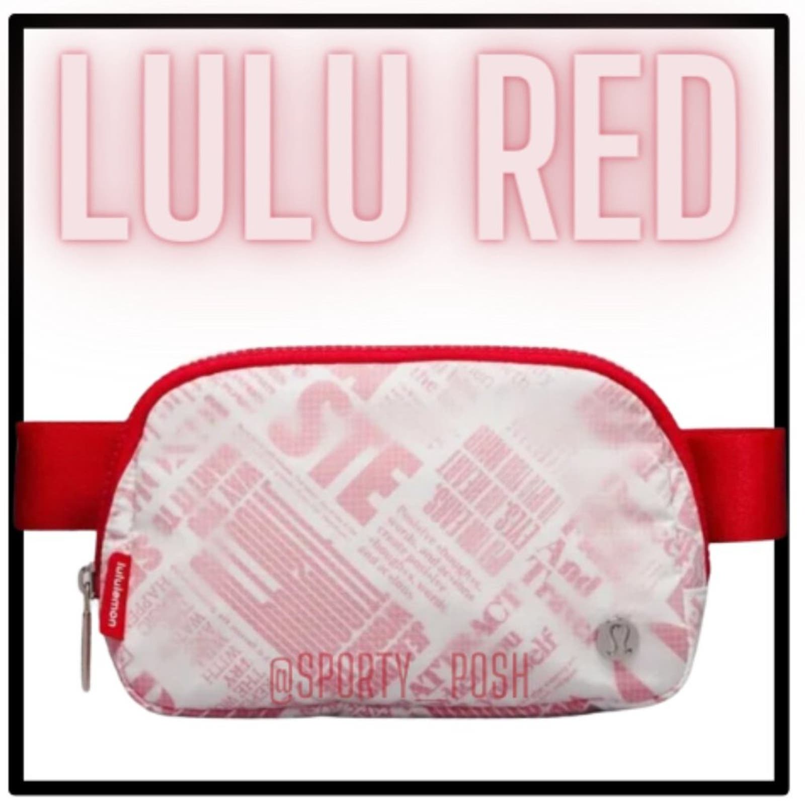 NWT White / Lulu Red lululemon Everywhere Belt Bag EBB (1L)