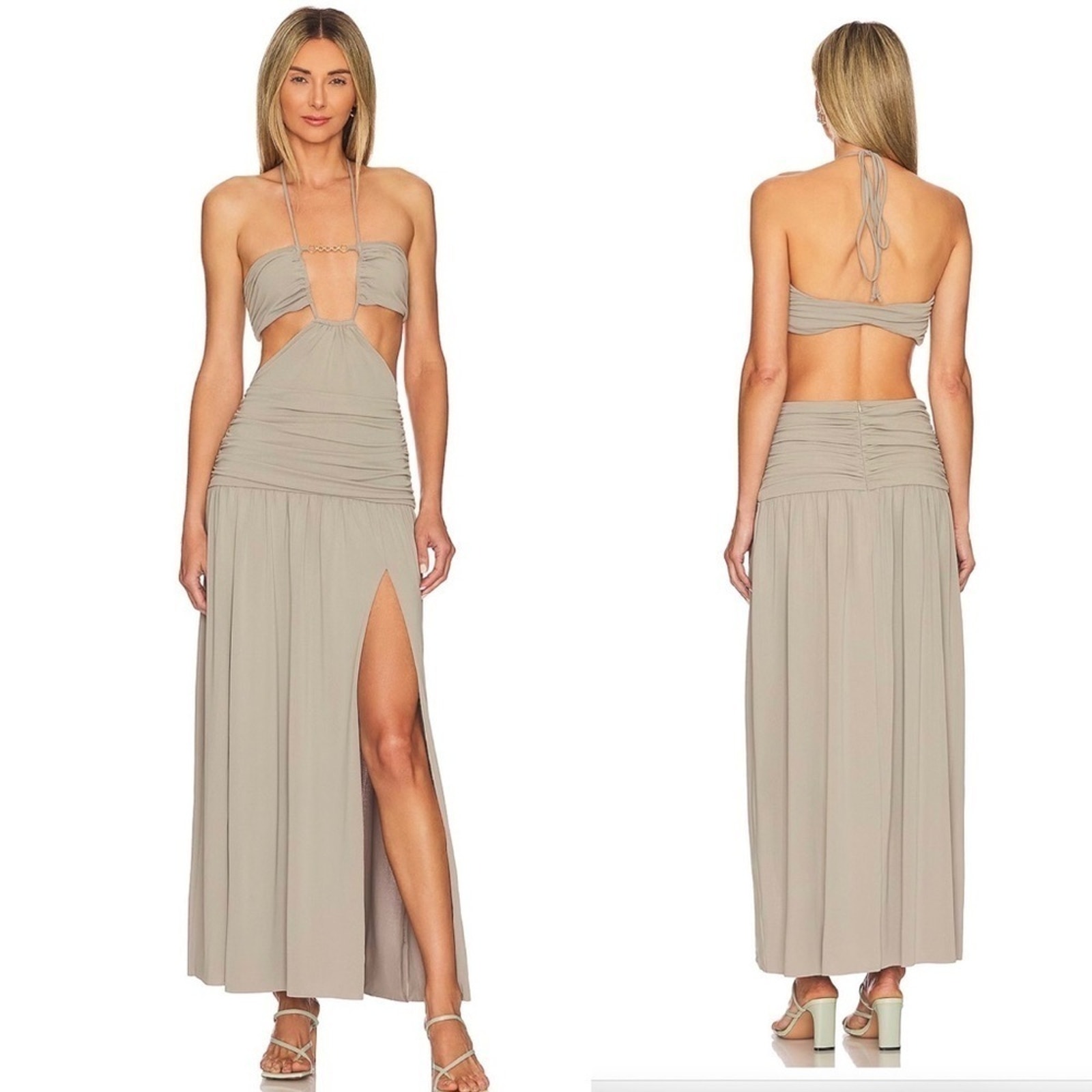 Bec & Bridge Adaline cut out taupe maxi dress NWT size 8