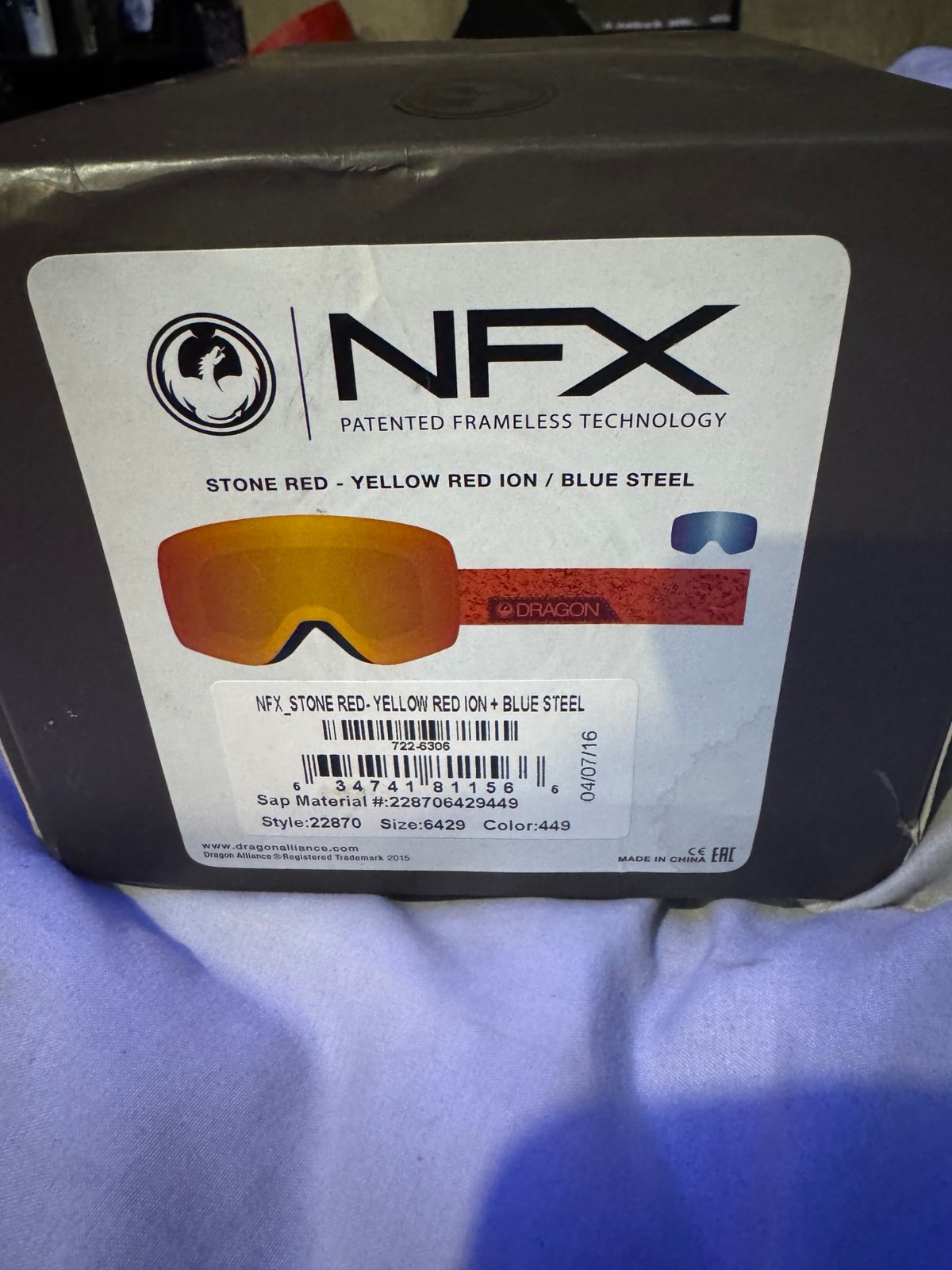 Snowboarding goggles