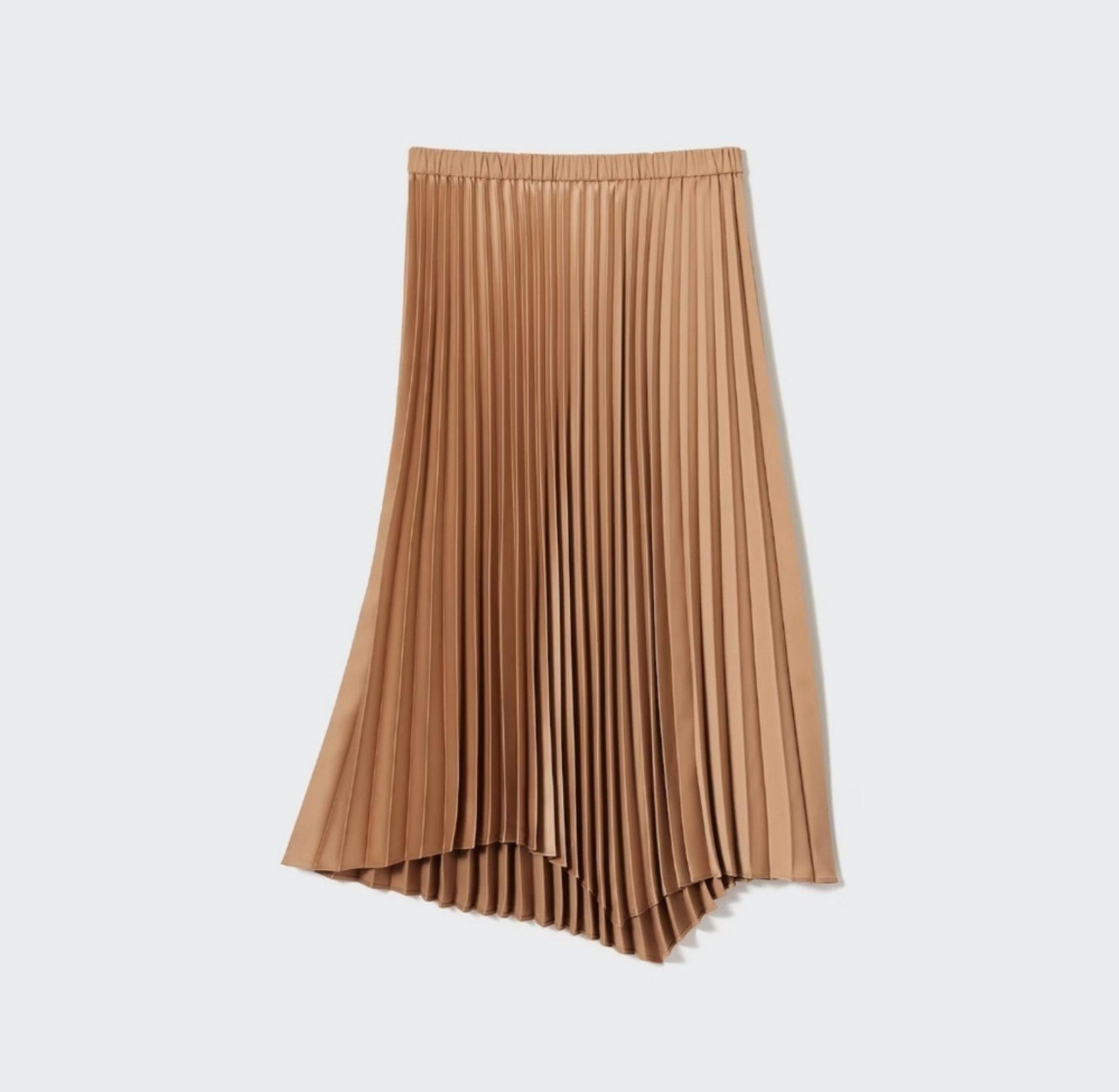 Uniqlo Satin Pleated Assymetric Skirt