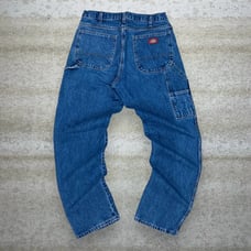 Vintage Dickies Carpenter Jeans Baggy Wide Leg Fit Medium Wash Denim 90s