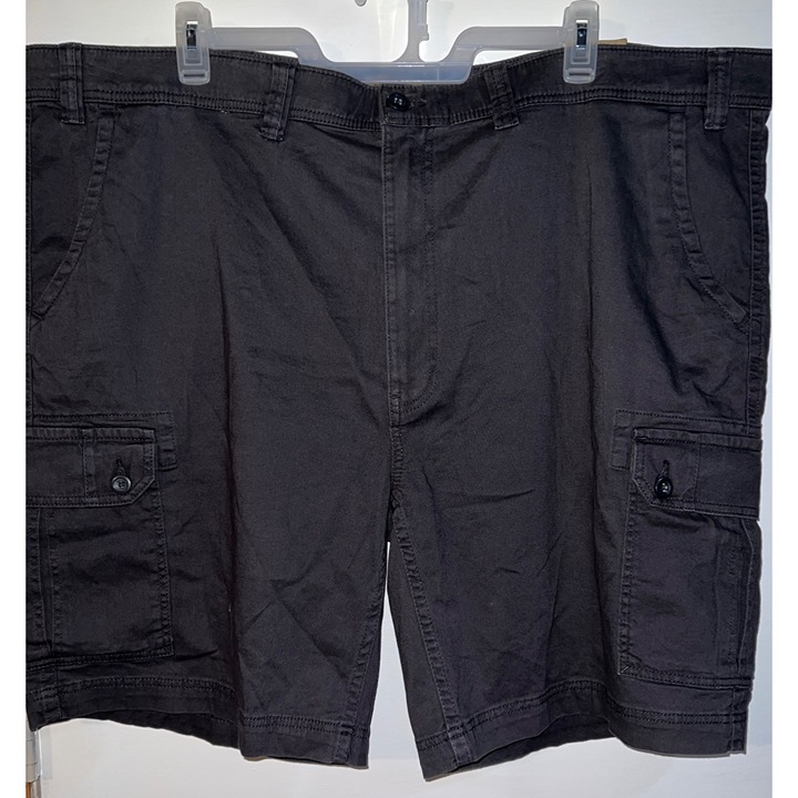 New St. Johns Bay Mens Cargo Shorts W54 Dark Charcoal Cotton MSRP50