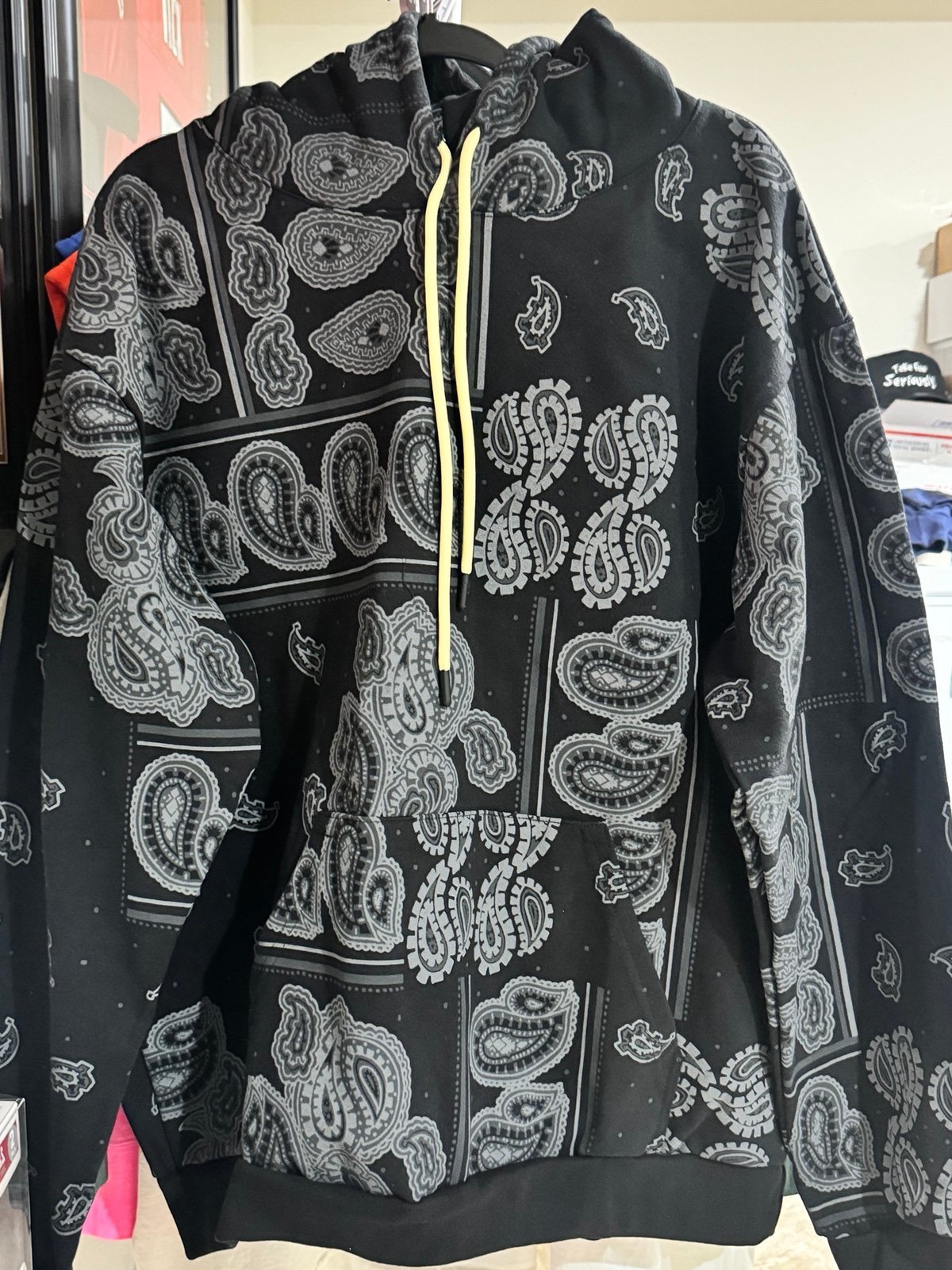 Bananas Monkey Black Paisley Hoodie XL