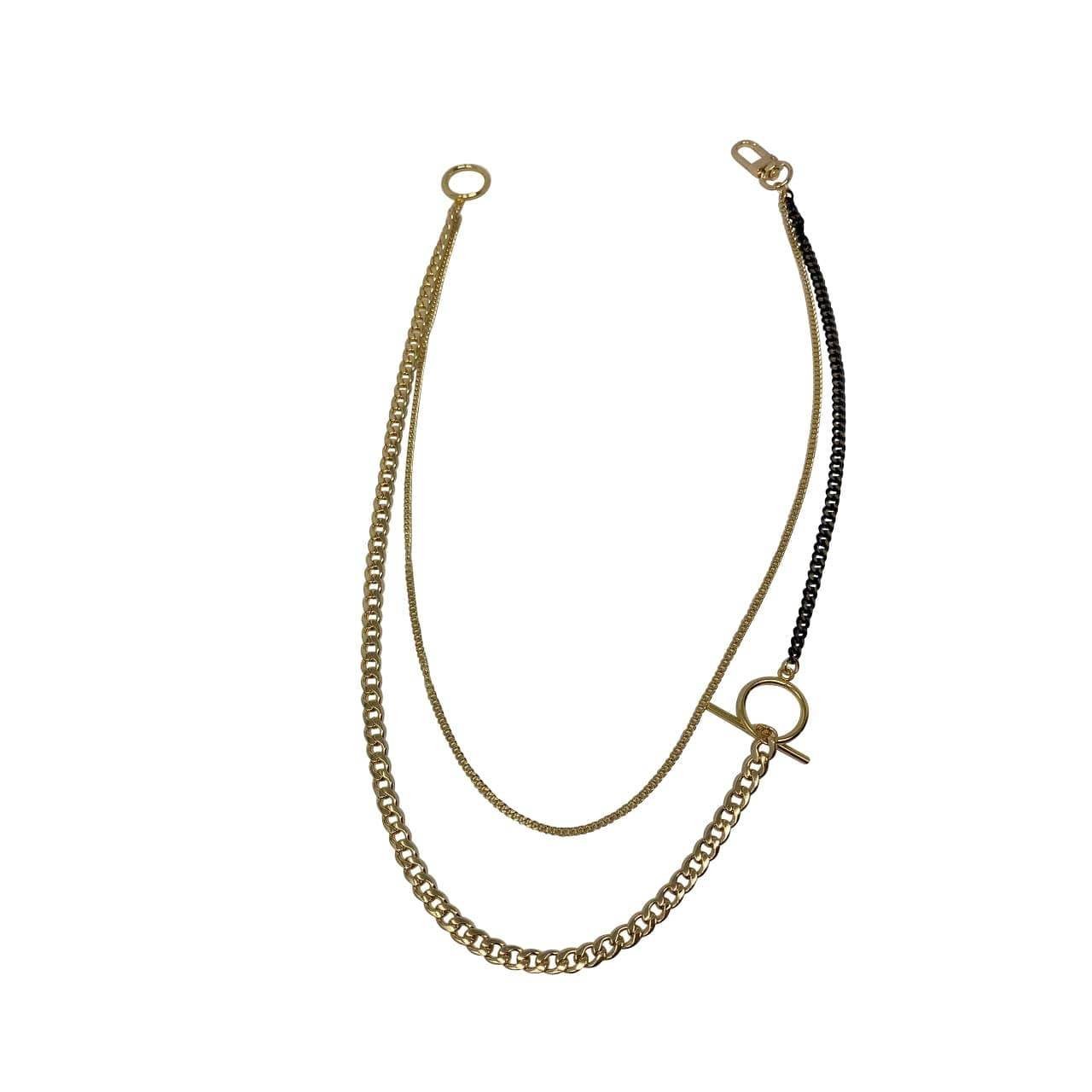 PALM SPRINGS @ NIGHT - 18K GOLD PLAQUETTE DOUBLE NOIR LINK JUMBO CLASP