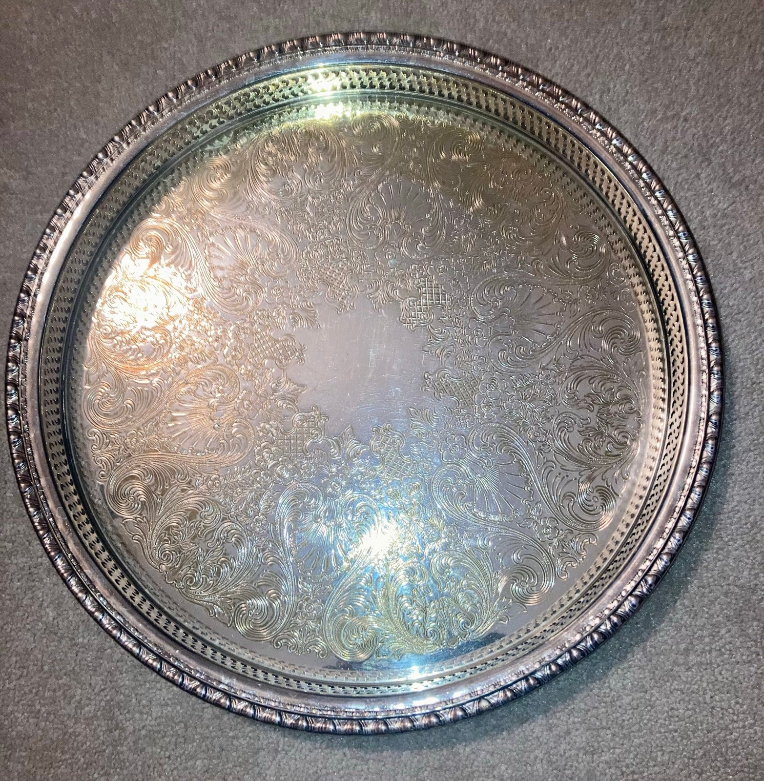 Vintage Rogers & Bro silver serving tray