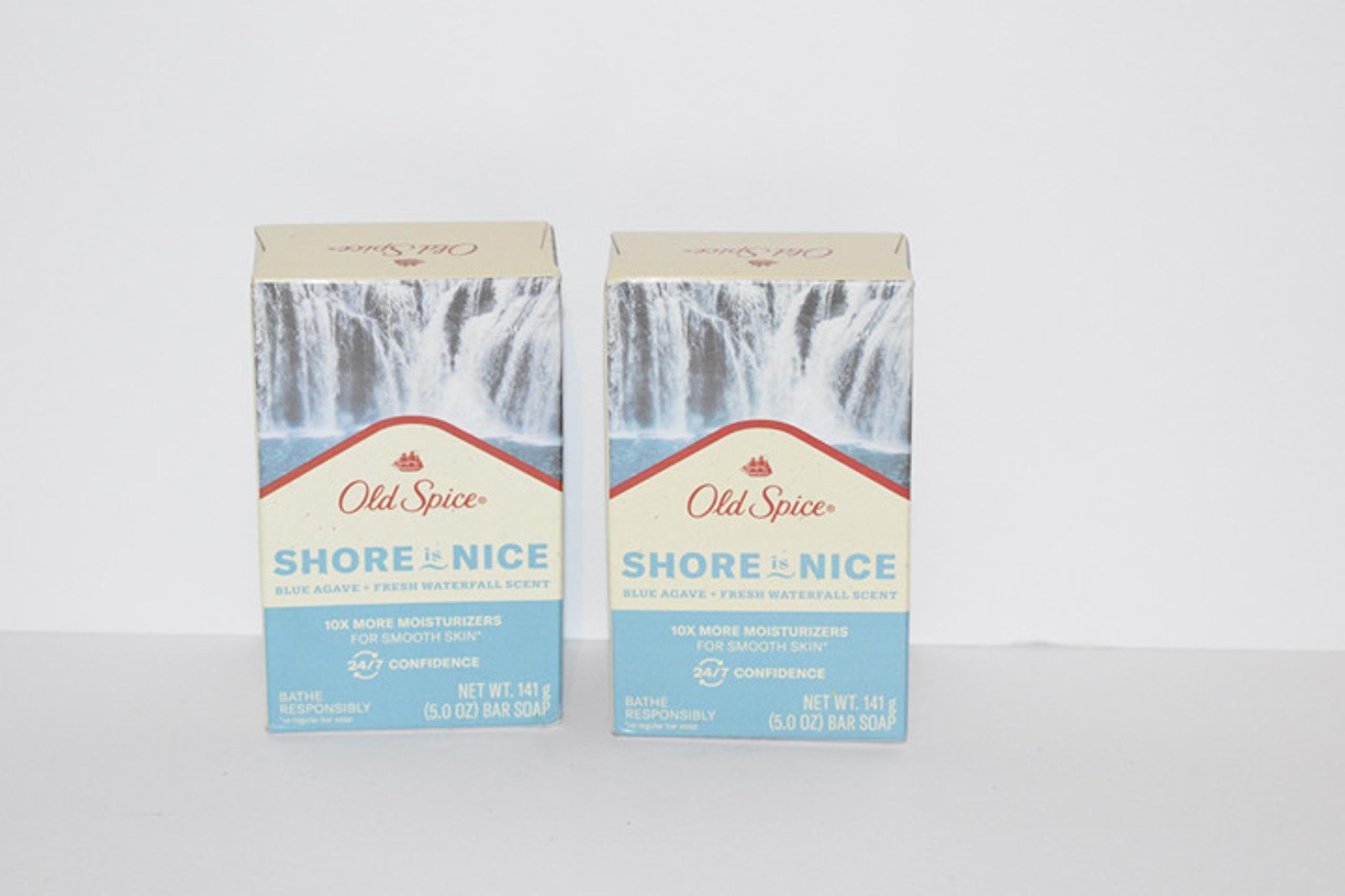Lot of 2 Old Spice Premium Bar Soap, Seas The Day Blue Agave + Fresh Waterfall