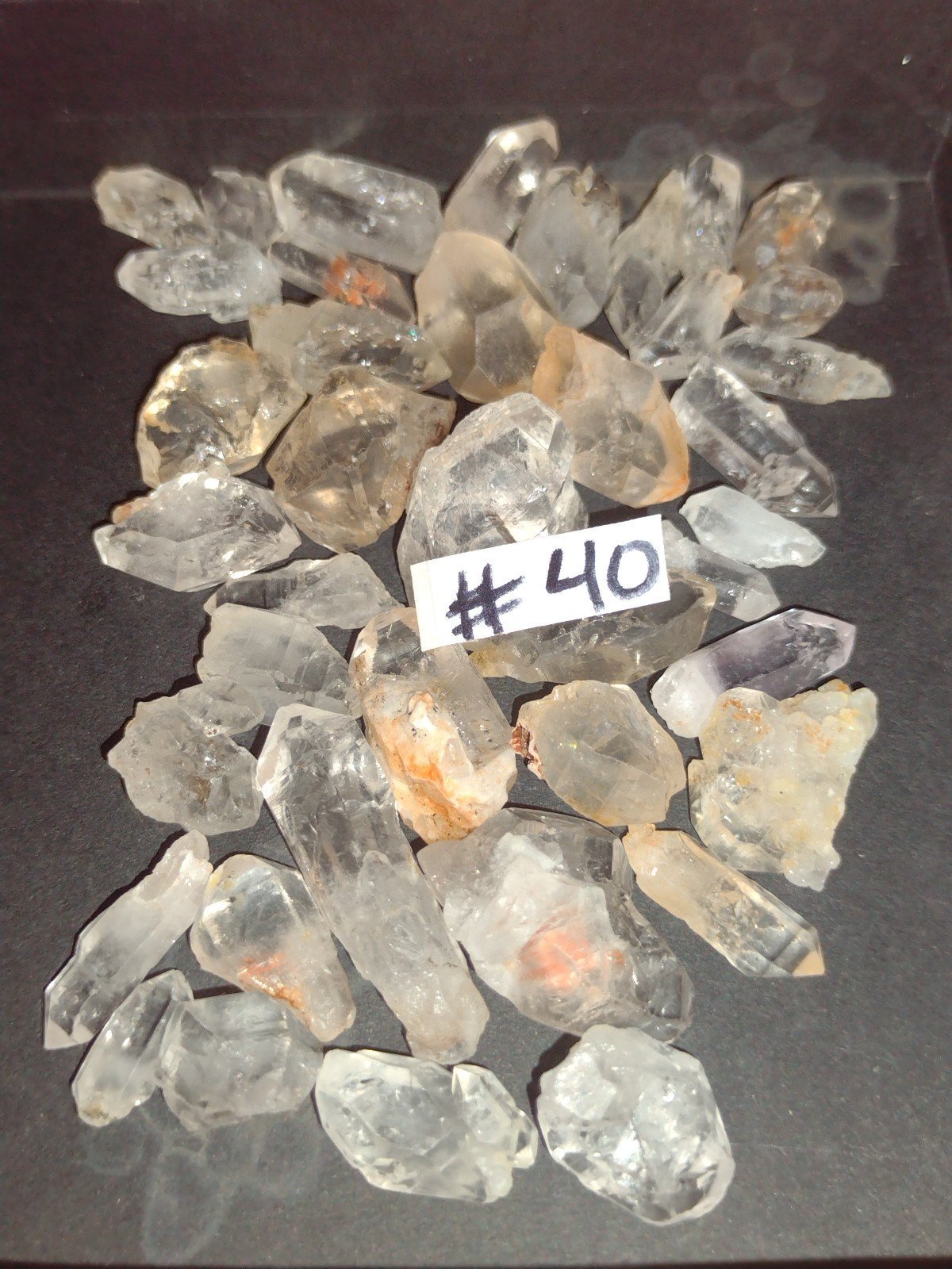 UV REACTIVE PETROLEUM HERKIMER DIAMOND CRYSTAL ( #40 ) PIECE LOT