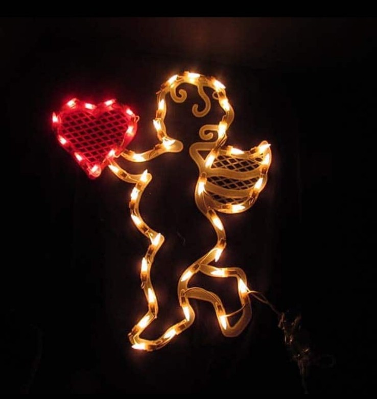 Lighted Cupid Heart