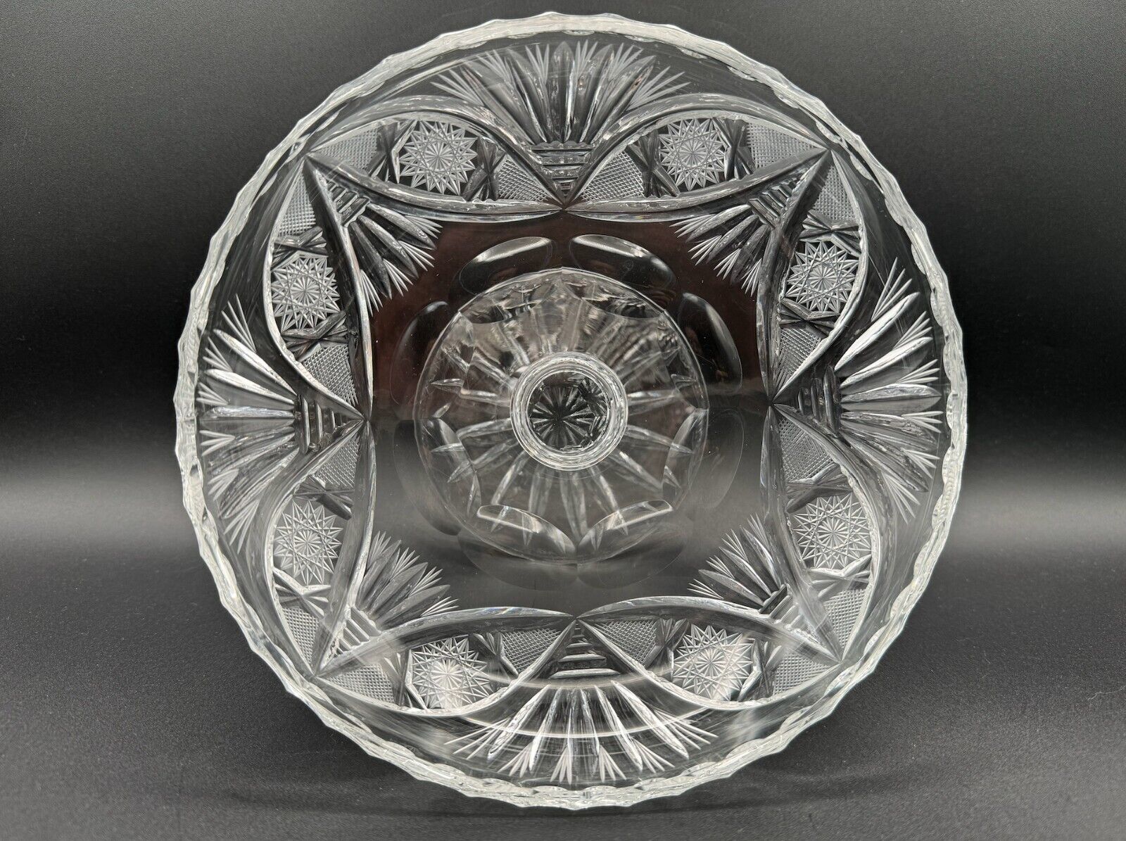 ABP 5.25''Tall Cut Crystal Pedestal Footed Compote Bowl/ Candy Dish Centerpiece