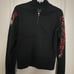Vintage ❤️ Lucky Brand Embroidered Dragon sleeve Zip Up ❤️ %100 Cotton Size SM