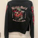 Vintage ❤️ Lucky Brand Embroidered Dragon sleeve Zip Up ❤️ %100 Cotton Size SM