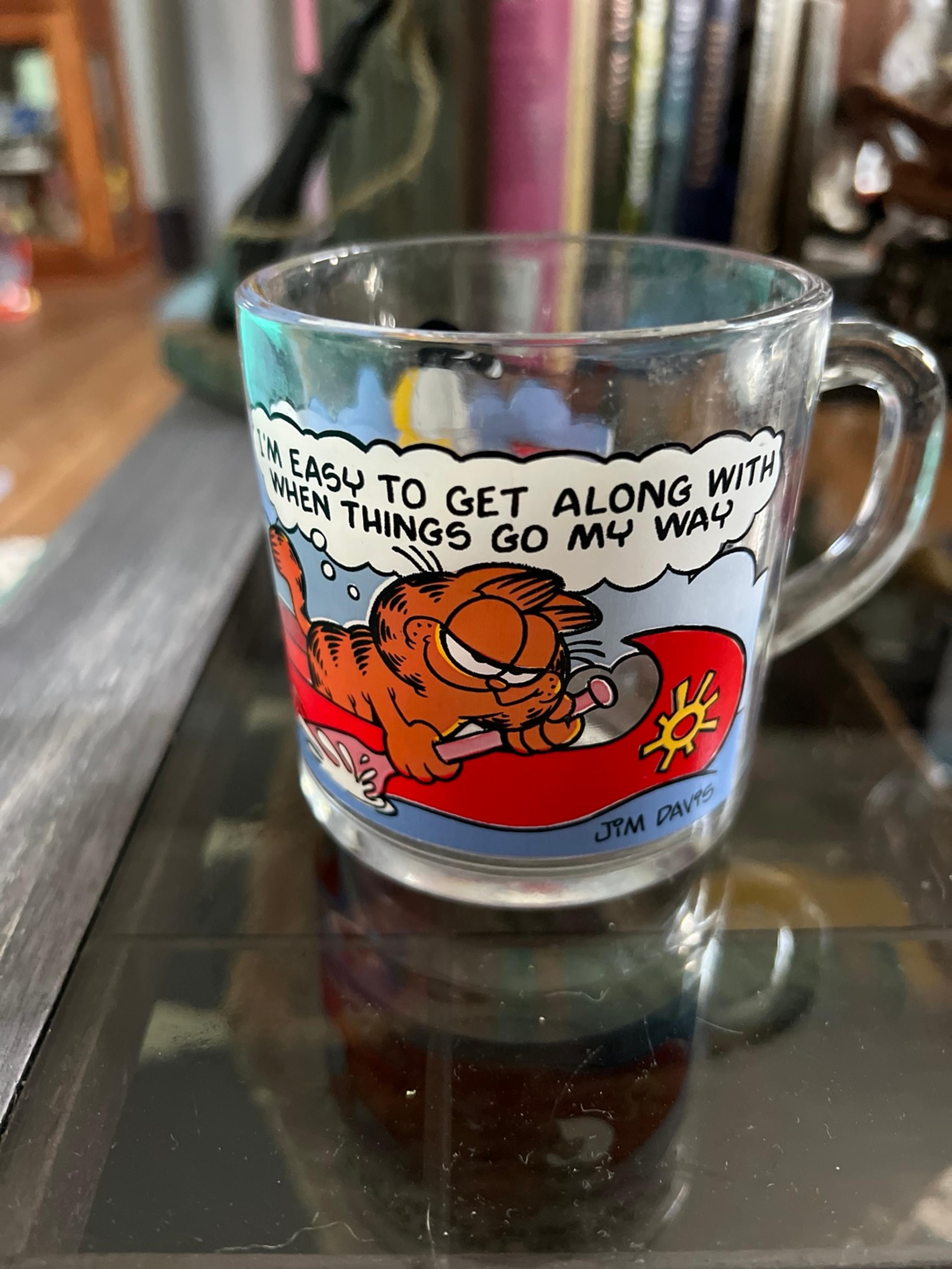 Vintage 1978 McDonald’s Garfield & Odie Jim Davis Glass Coffee Mug/Glass Rare