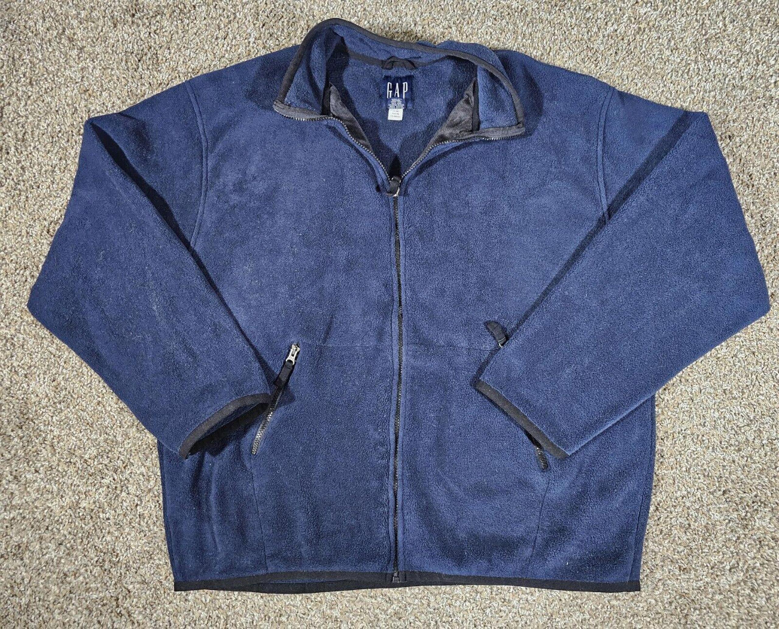 GAP Fleece Men's Size XXL Full Zip Blue Hol'99 Vintage