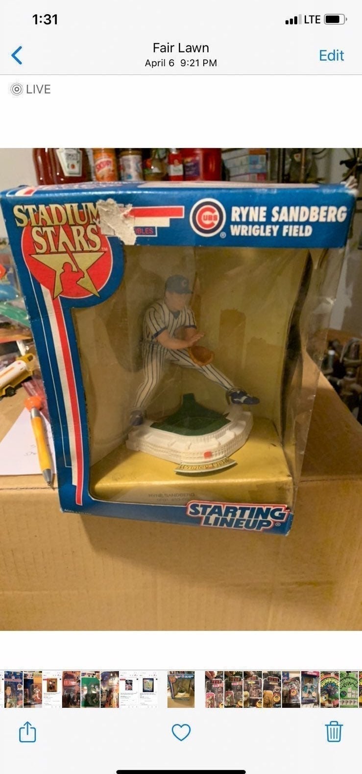 Team signed chicago cubs 86 w Ryan sand berg hall of fame & starting lineup figu