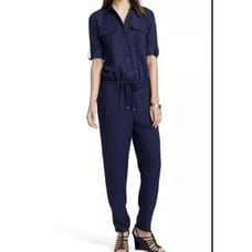 New Without Tags! Lauren Ralph Lauren Jumpsuit Roll Up Sleeves Drawstring sz 4