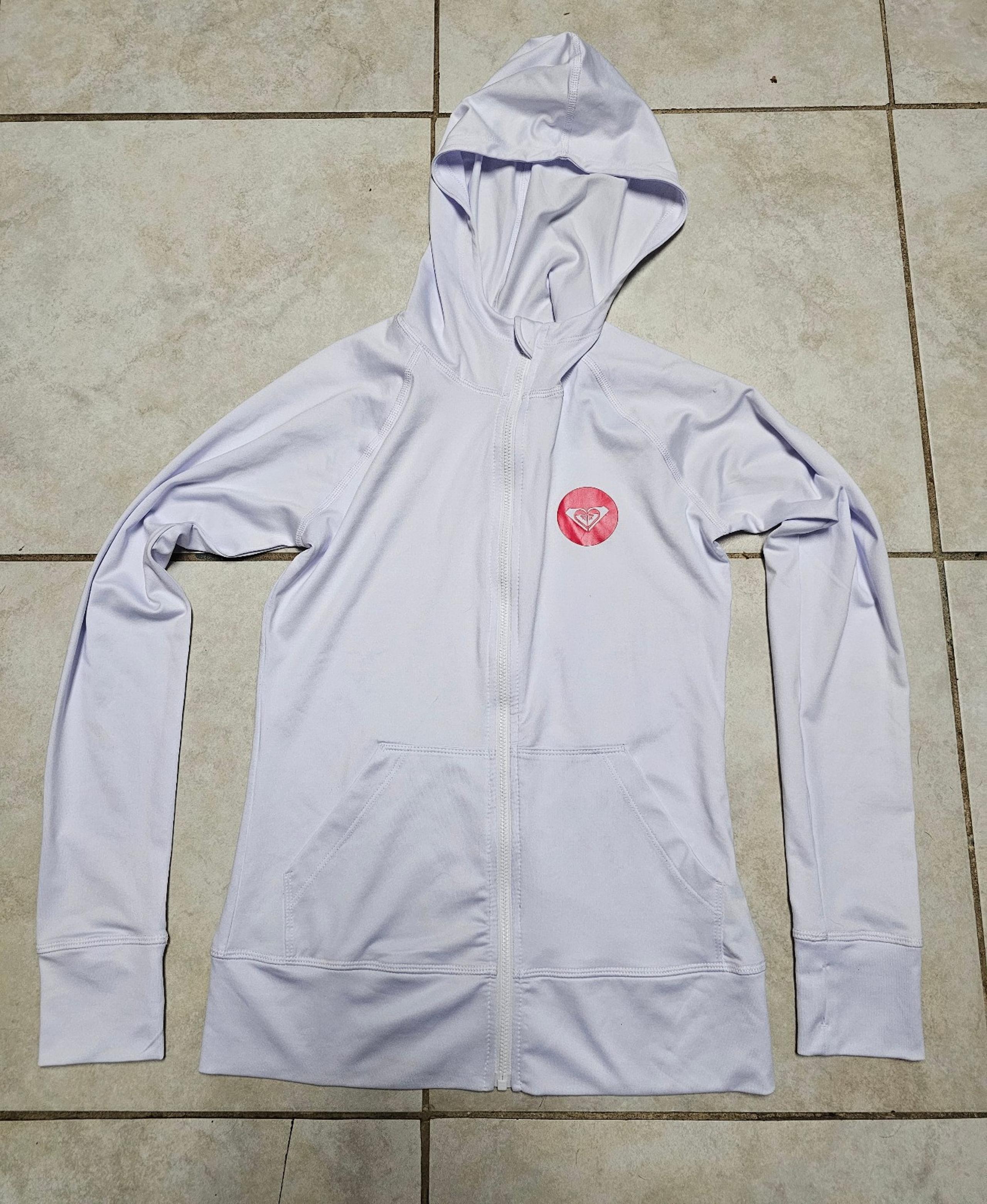 Roxy y2k bright white athletic zip up jacket s small