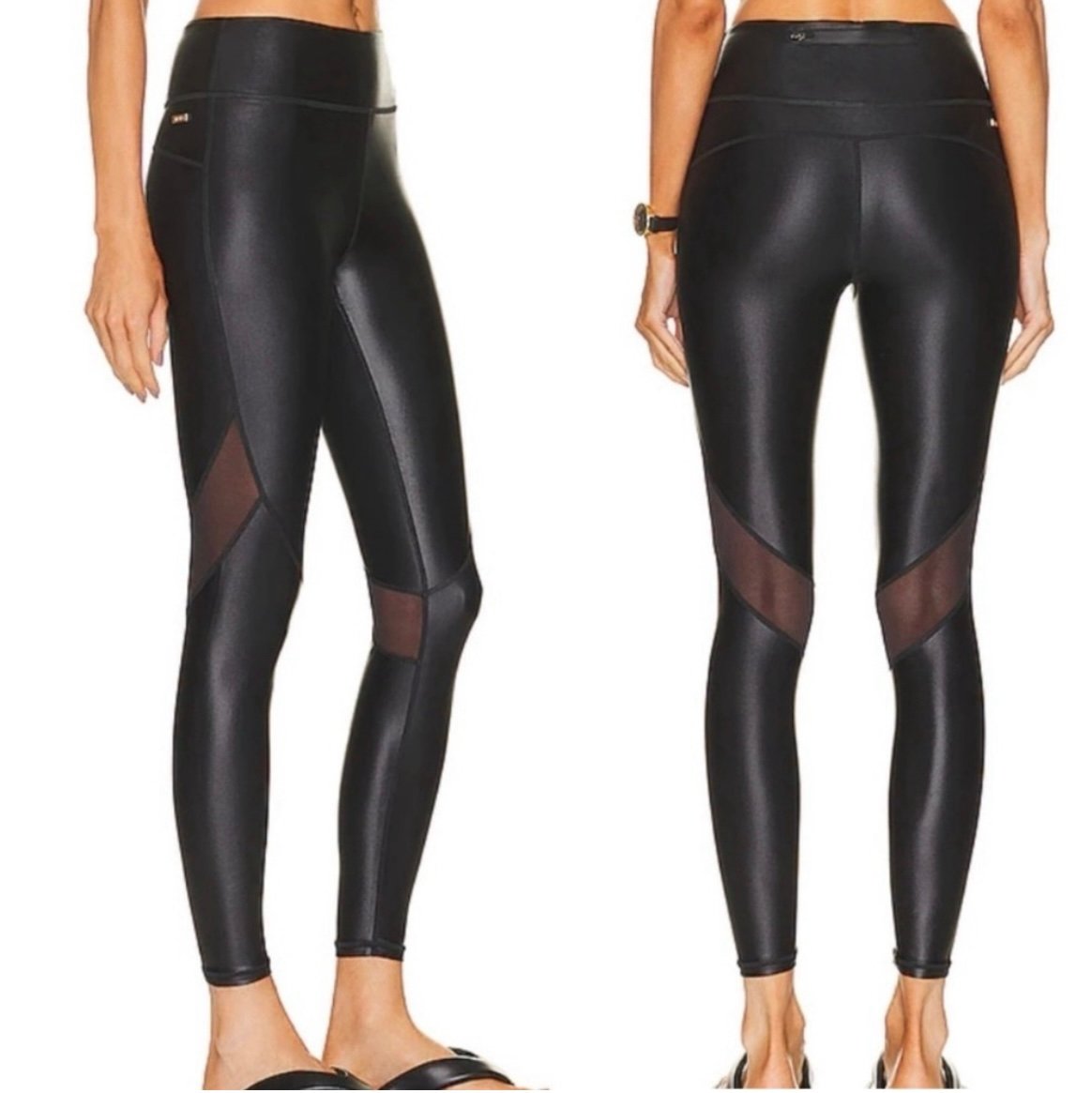 ALALA Black Leggings with Sleek Finish and Form-Fitting Design