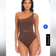 New BLEU ROD BEATTIE Pulling Strings One Shoulder One Piece Swimsuit