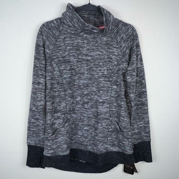 RBX Women's Brushed Hacci Slub Crossover Cowl Neck Pullover