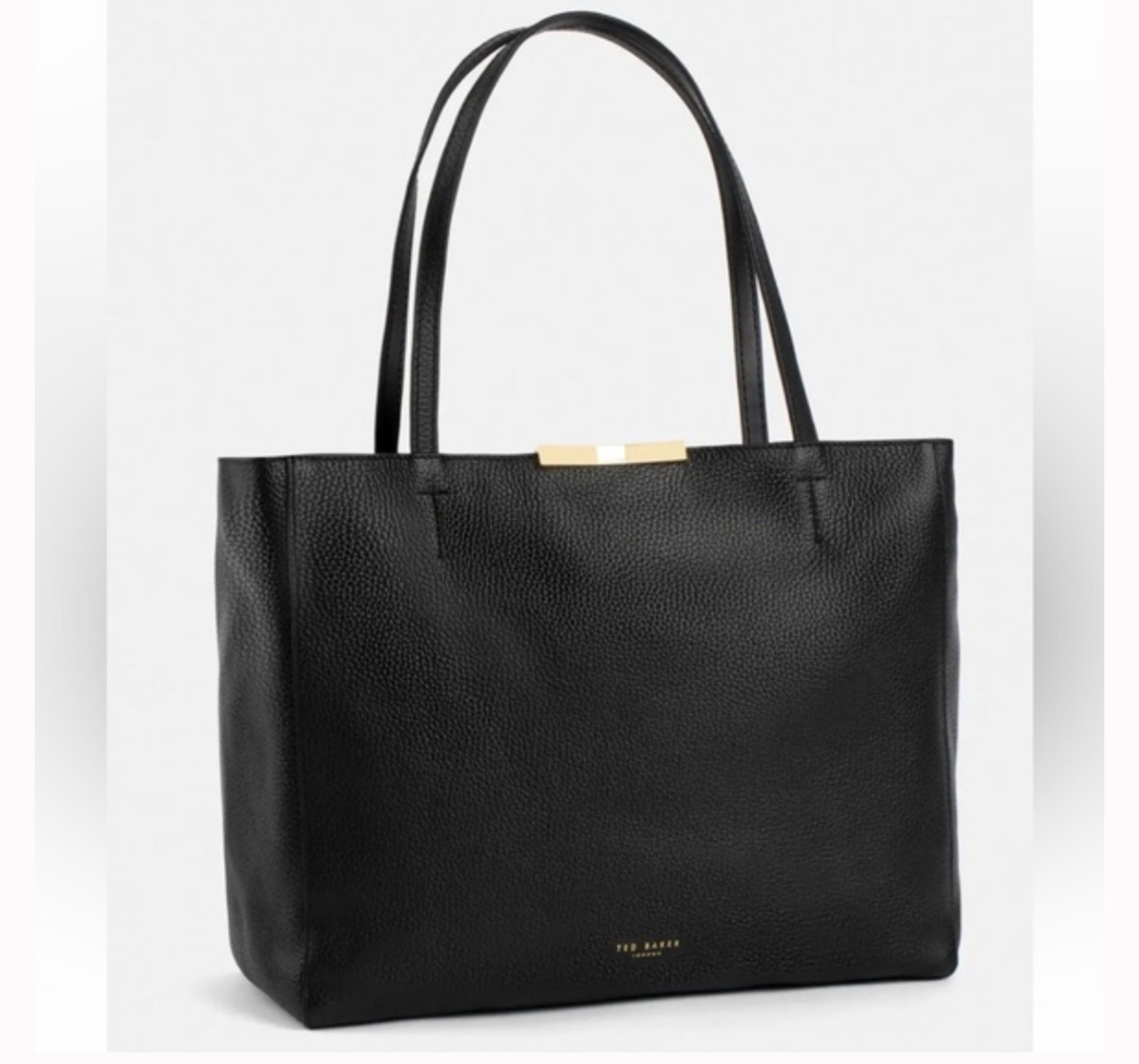 Ted Baker Black Tote with Gold Hardware