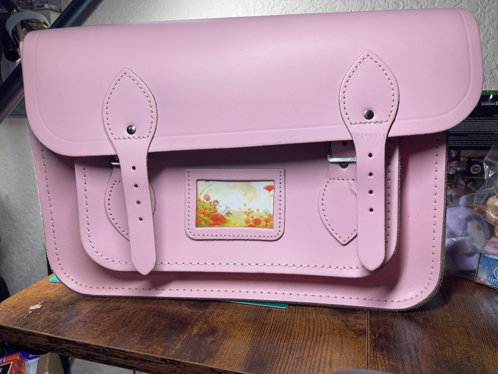 Cambridge Satchel Co. Shoulder Bag Crossbody Pink Candy Leather Womens