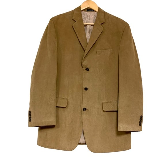 Calvin Klein Tan Taupe Brown Delicate Corduroy Blazer Sport Coat Fall Jacket 40L