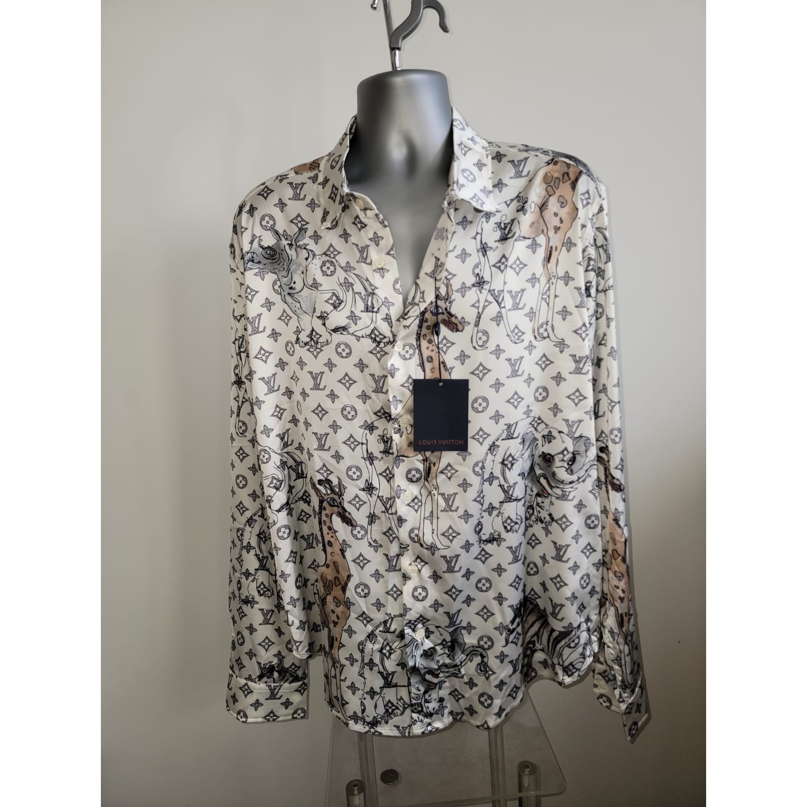 Louis Vuitton Chapman Brothers Monogram Silk Button Up Shirt Men NEW