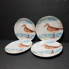 Set Of 4 PIER 1 IMPORTS **Sandpiper Bird** Salad Plates