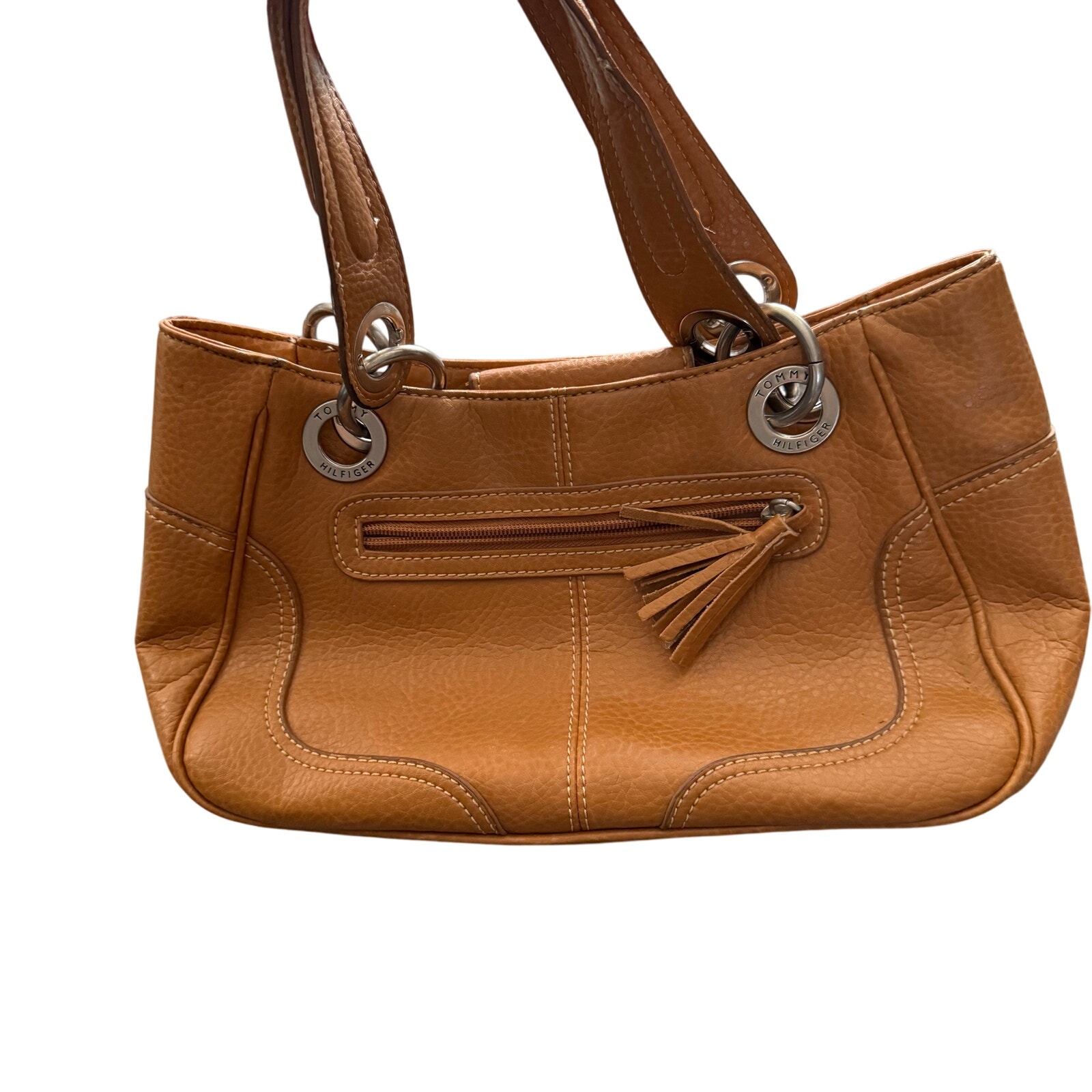 Tommy Hilfiger Y2k Tan Leather Going Out Ring Shoulder Purse