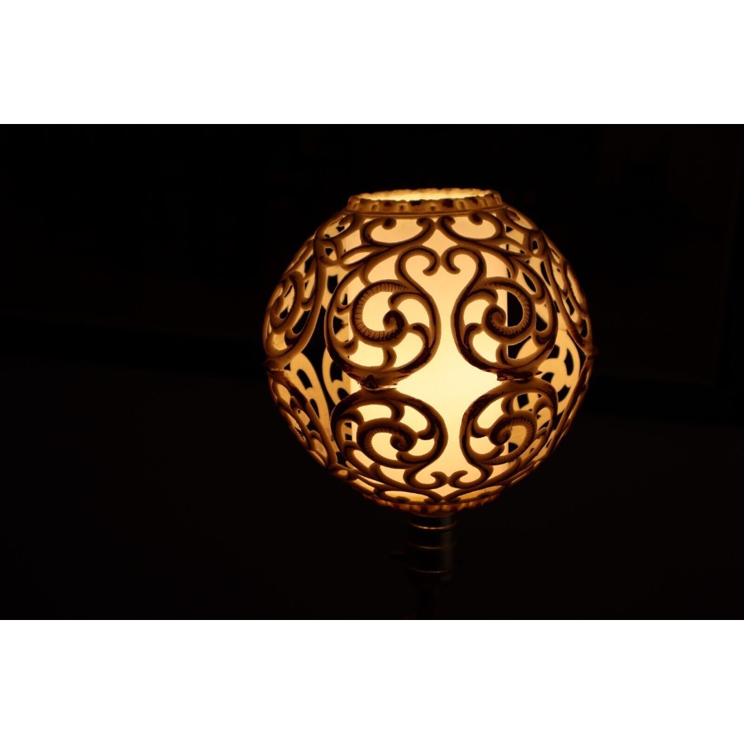 NEEDS WORK/Glue Vintage Hard Retro Plastic Screw In Light Fixture Globe Ball MCM