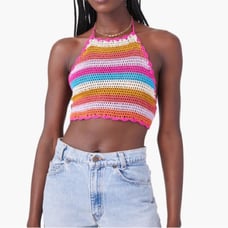 Xirena Sweater Crocheted Striped Multi-Color Dreamstate Gema Top