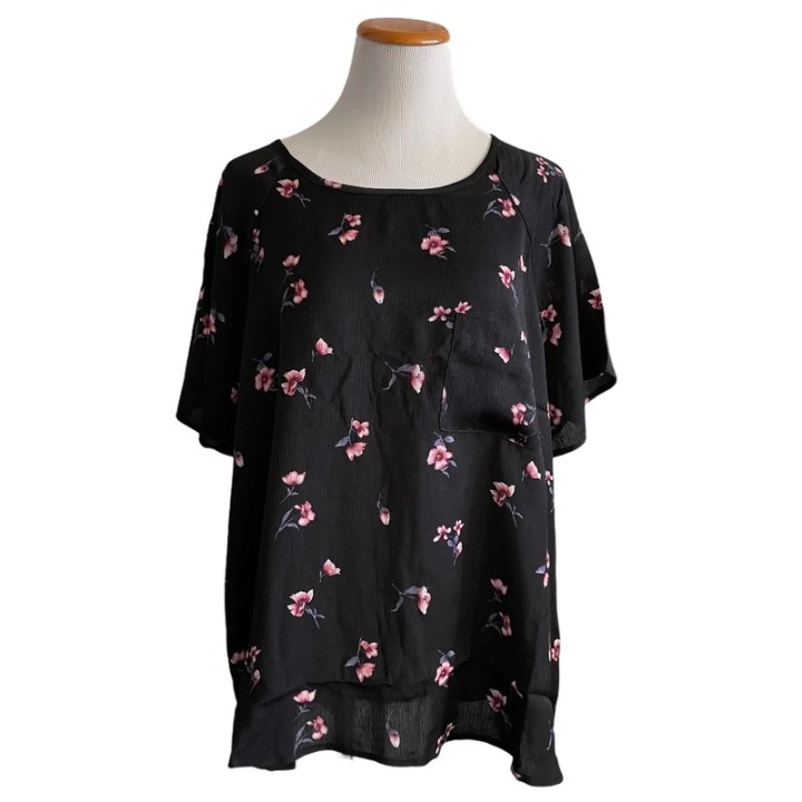 Spring Feminine Floral Short Sleeve Blouse Top