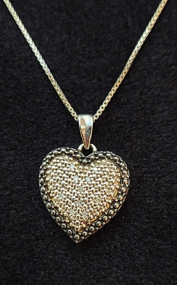 Sterling silver heart necklace