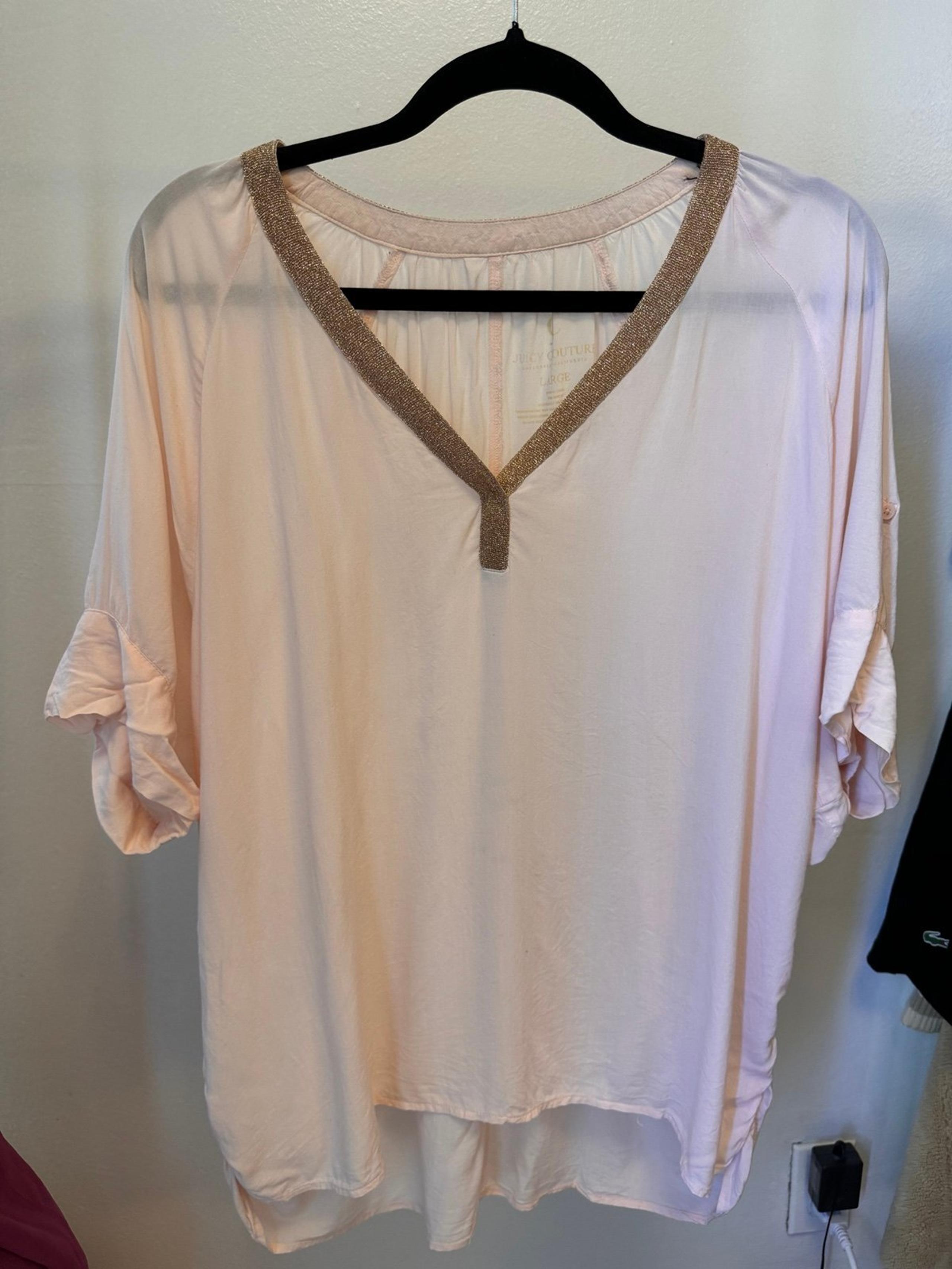 Juicy Couture Cotton Cream Blouse Size L