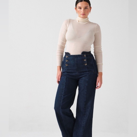 Seventy + Mochi Marie Wide Leg Sailor Jean, 32
