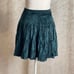 Vintage 90s Frederick's of Hollywood Green Velvet Tiered Mini Skirt Fairy Size S