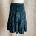 Vintage 90s Frederick's of Hollywood Green Velvet Tiered Mini Skirt Fairy Size S