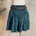 Vintage 90s Frederick's of Hollywood Green Velvet Tiered Mini Skirt Fairy Size S