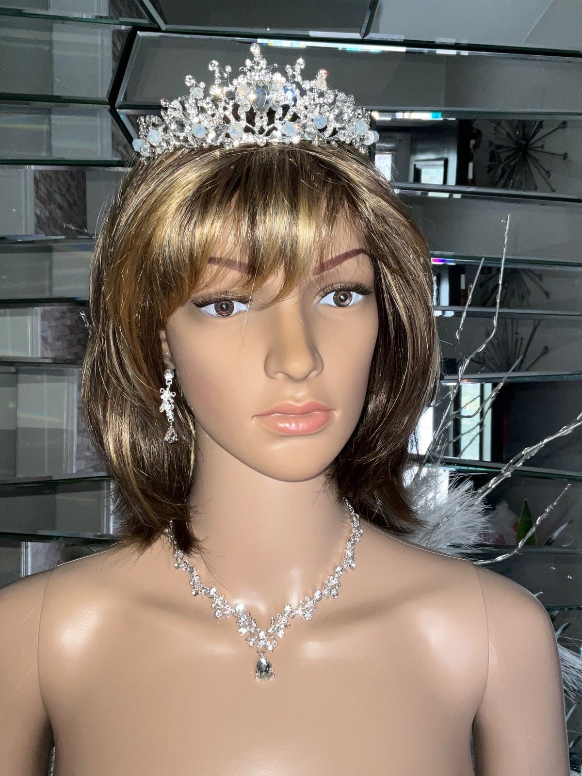 Bridal Baroque Crystal 3 pieces set Tiara, Neclace & Earrings