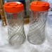 Vintage Original Tang Glass Set of 2 Pitchers