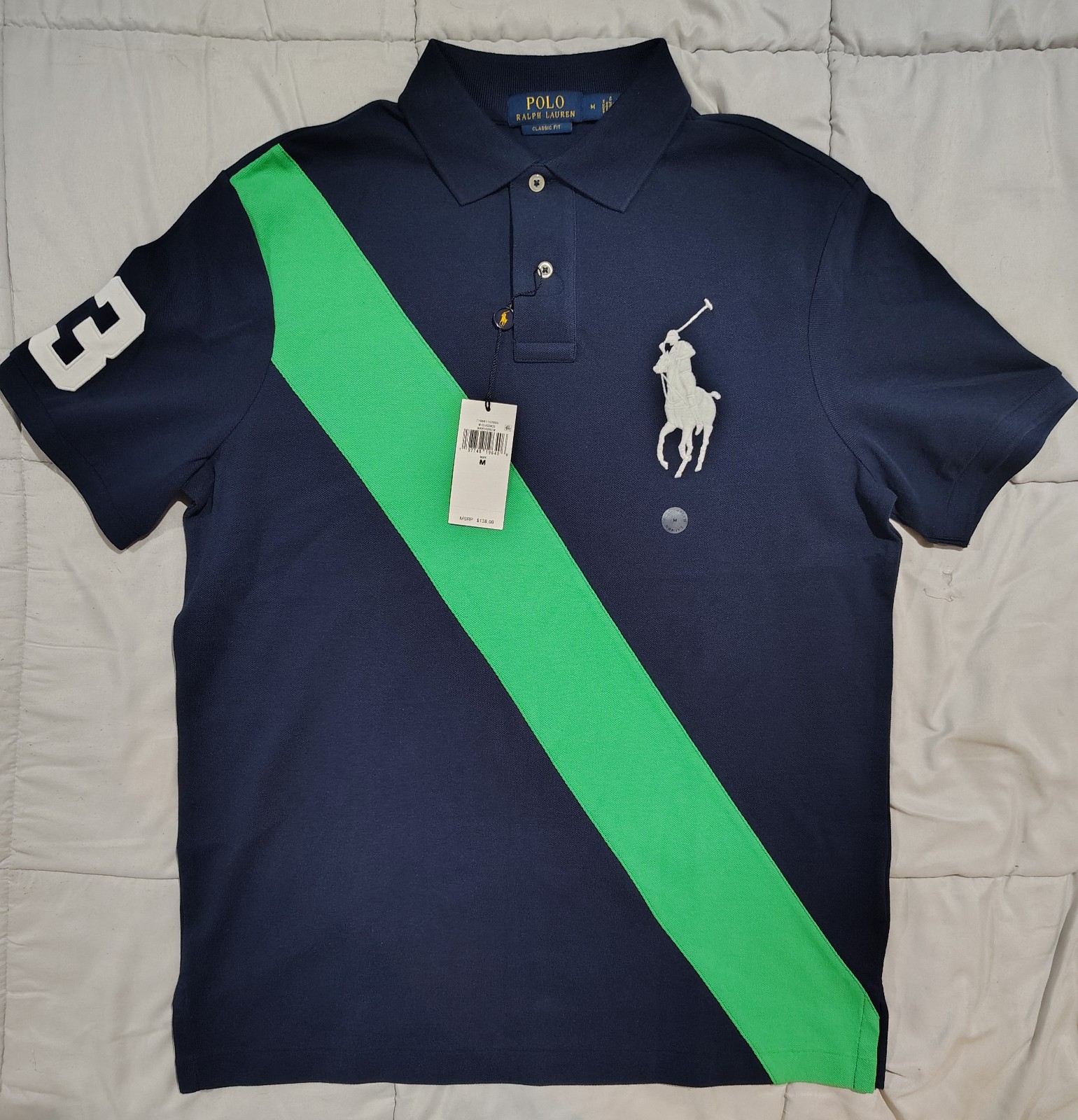 Ralph Lauren Polo Big Pony Rugby Shirt Classic Fit Size Medium NWT