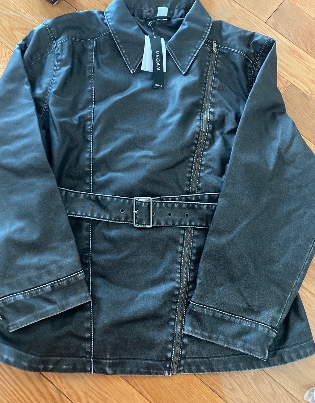 H&M Divided Vegan leather jacket size Large New