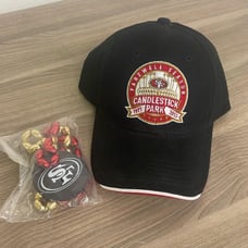 San Francisco 49ers adjustable Hat and Necklace OSFM New
