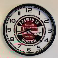Harpoon Brewing logo battery operated wall hanging clock