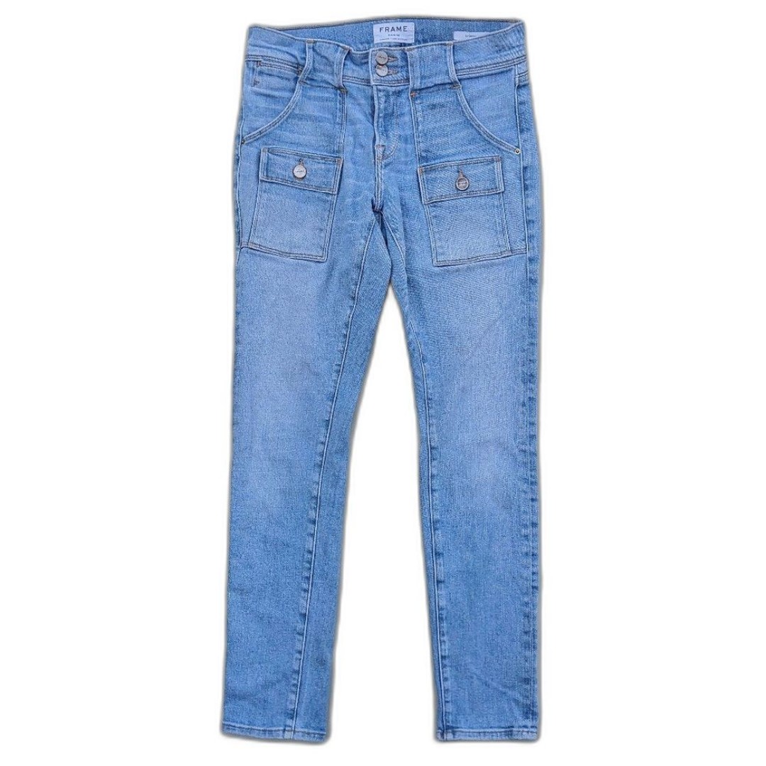 FRAME Le Garçon Boyfriend Straight Leg MidRise 7 Pocket Cargo Ankle Jeans Sz25