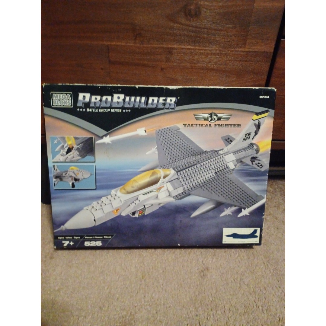 Mega Bloks Pro Builder Tactical Fighter Plane #9764 FACTORY SEALED Good Box RARE