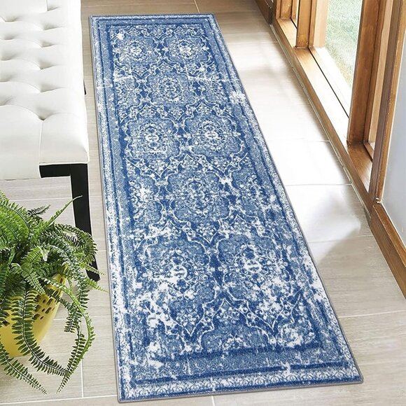 NEW Hallway Runner Rug, Vintage Shaggy Soft Laundry Rug , Non Slip Mat, 2' X 6'