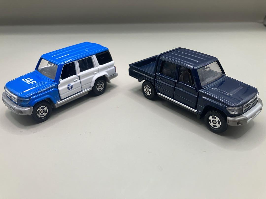 Tomica Mini Cars Set with JAF Logo - Includes 2 SUVs and Pickup Trucks